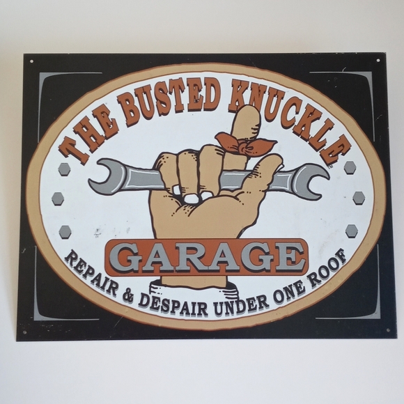 "The Busted Knuckle Garage" Metal Sign - Picture 4 of 5